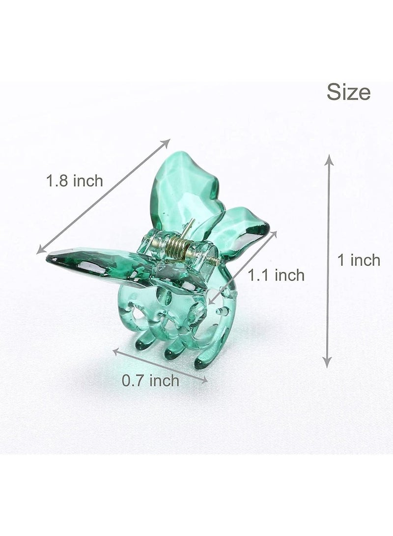 6 Piece Colorful Acrylic Butterfly Hair Claws, Non-Slip Transparent Hair Clips for Women and Girls - Image 4